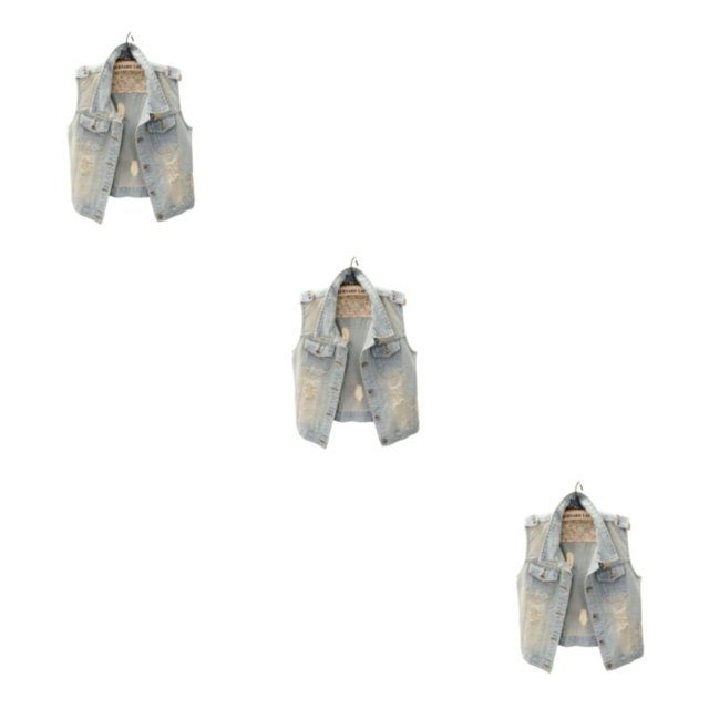 Guardurnaity Chaleco de mezclilla con cuello vuelto para hombre y mujer, chaqueta sin mangas con botones para acampar y viajar, ropa de bolsillo Type1 NO1