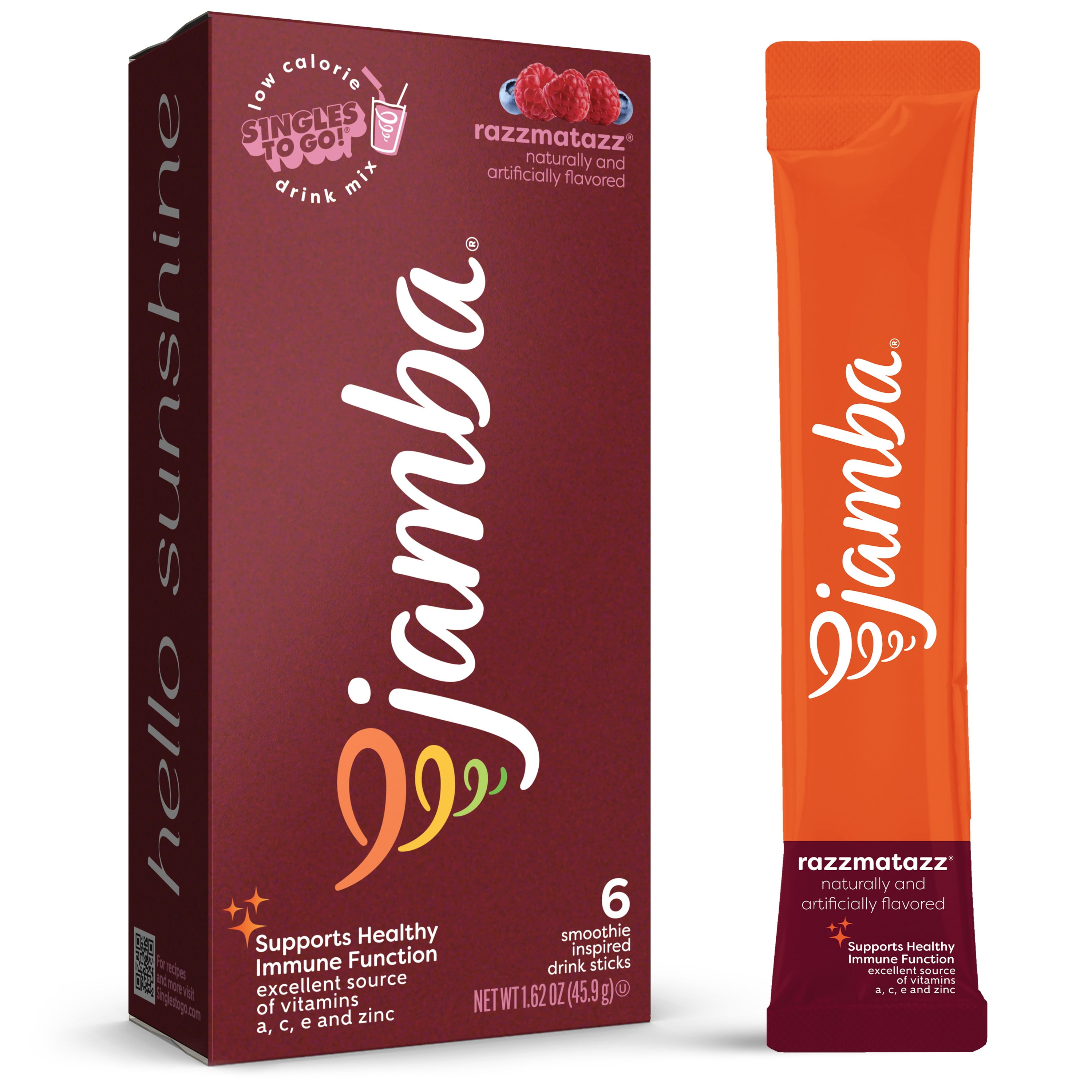 JAMBA Strawberries Wild & JAMBA Razzmatazz 6ct Singles To Go Drink Mix Sticks