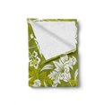 thumbnail image 2 of Floral Soft Flannel Fleece Throw Blanket, Flourishing Flower Pattern on Green Background Nature Illustration, Cozy Plush for Indoor and Outdoor Use, 70" x 90", Pale Green White, by Ambesonne, 2 of 6
