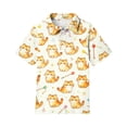 thumbnail image 4 of Domzest Girls Polo Shirt Short Sleeve Animal Print Casual Summer Top Kids Back To School Uniform Cotton Blend Button Down Collar Youth Tee Blouse Age 4-12 Elementary Fashion Outfit Beige 3-4 Years, 4 of 5