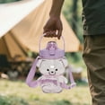 thumbnail image 4 of 1400ml Cute Bear Plastic Water Cup - Purple Outdoor Portable Bottle with Straw, Large Capacity & Cartoon Design, 4 of 5