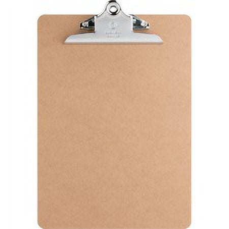 Business Source Hardboard Clipboard - 8 1/2" x 11" - Hardboard - Brown - 1 Each | Bundle of 5