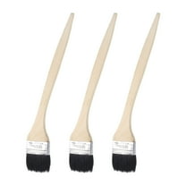 Uxcell 3pcs Bent Radiator Paint Brush 2.5" Width Curved Paint Soft Bristle Brushes with Long Wood Handle for Wall