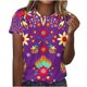 thumbnail image 2 of Fiudx Ofertas Flash Del Día Solo En Línea Camiseta Estampada Informal y de Moda para Mujer con Cuello Redondo y Top de Manga Corta, 2 of 4