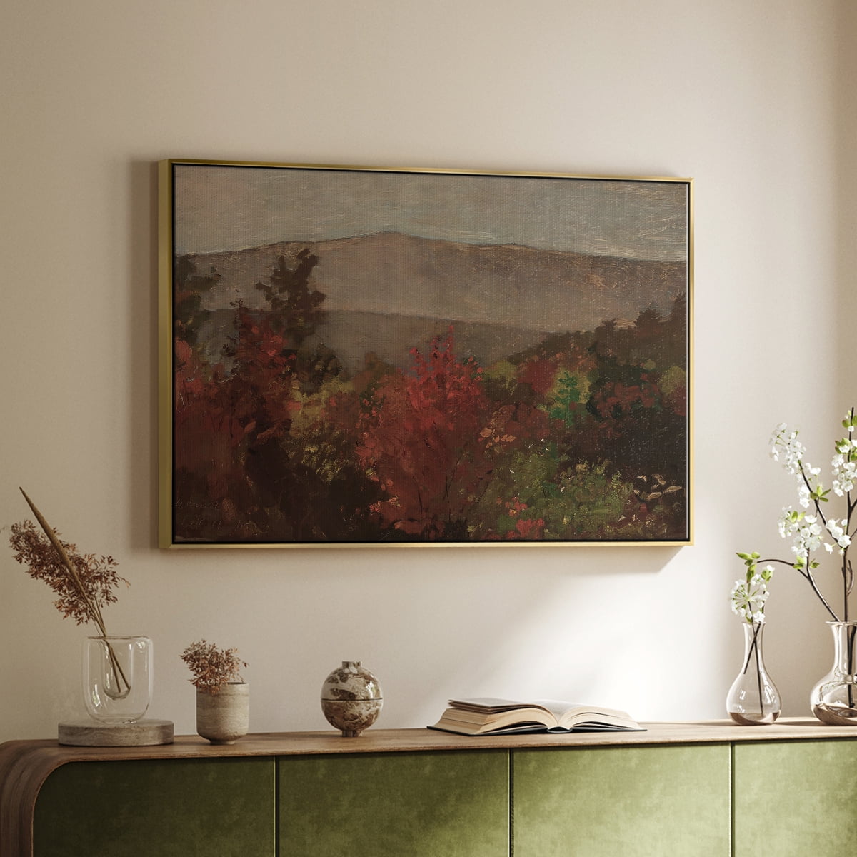 Vintage Landscape-CCCXXXI By Wexford Home Framed in Gold Wood Gallery Wrapped Canvas 25 in. x 37 in.