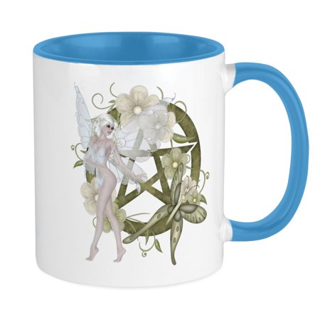 

CafePress - Beautiful Fairy With Pentacle Mug - Ceramic Coffee Tea Novelty Mug Cup 11 oz