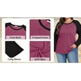 thumbnail image 5 of WellSize Plus Size T Shirts for Women Color Block Long Sleeve Fall Tops Casual Tee Crew Neck Blouses, 5 of 8