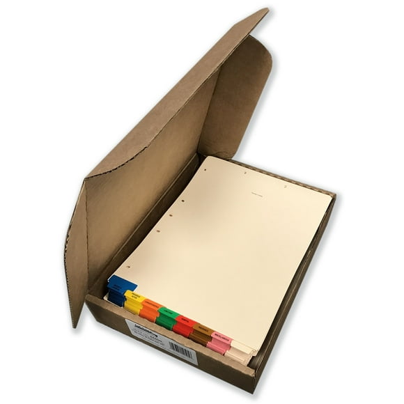 Tabbies Medical Chart Index Set 8-Bottom Tabs Red Brown Blue Orange Yellow Green 8-1/2" x 11-3/8"