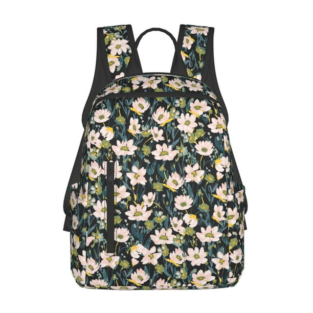 Disketp Flowers Mochila Ligera e Impermeable, Mochila de Día Resistente para Viajes, Senderismo y Uso Diario para Hombre y Mujer
