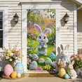thumbnail image 5 of Luoshdecor Happy Easter Door Cover，Cute Bunny Egg Porch Sign Religious Door Cover for Jesus Spring Easter Party Decor, 5 of 6