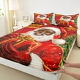 thumbnail image 3 of jejeloiu Black Santa Claus Bed Sheets,Kids Xmas Gifts King Sheets,Happy New Year Sheet Set For Girl Teens,Super Cozy Room Decor,4pcs, 3 of 7