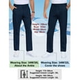 thumbnail image 5 of Lavenicole Mens Golf Pants Stretch Casual Dress Pants Elastic Waist Button Closure Lightweight with 4 Pockets Darknavy, 5 of 8