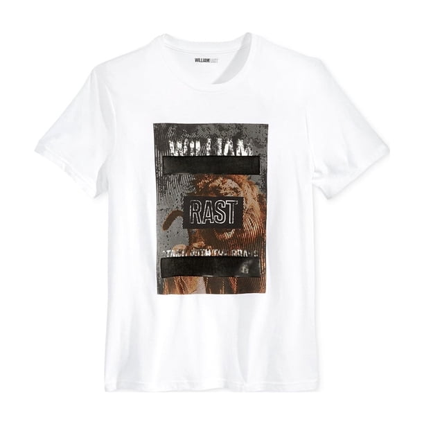 Camiseta gráfica William Rast Jungle King para hombre blanca mediana