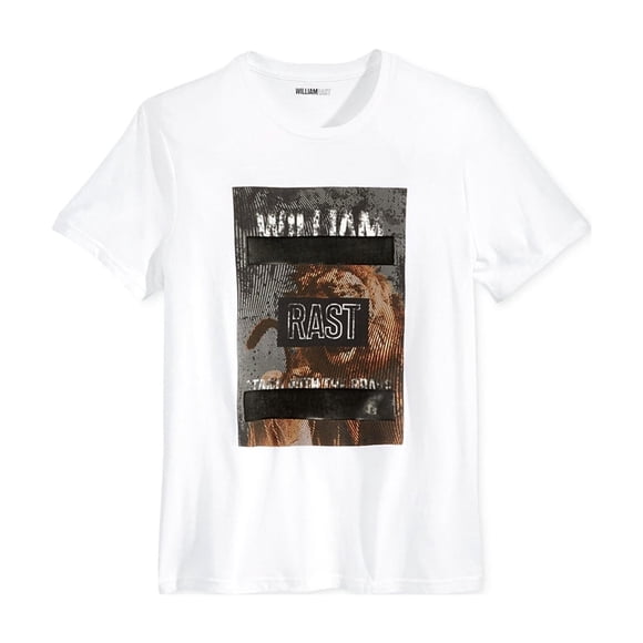 Camiseta gráfica William Rast Jungle King para hombre blanca mediana