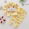 thumbnail image 2 of TOWED22 Toddler Baby Boy Fall Winter Clothes Long Sleeve Sweatshirt Pullover Tops Joggers Pants Outfit Set(Yellow,6-12 M), 2 of 4