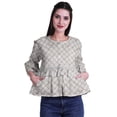 thumbnail image 1 of Moomaya T-Shirt à Manches Cloche pour Femmes Col Rond Imprimé Coton Crop Top Décontracté, 1 of 4