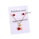 thumbnail image 3 of Delicado conjunto de collar y aretes de clavícula de acero inoxidable 304, luces dulces, regalo de lujo, joyería de acero inoxidable, 3 of 7