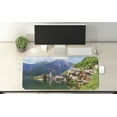 thumbnail image 2 of Nature Computer Mouse Pad, Idyllic Alps Village Small Town by Majestic Mountain Lake European Pastoral Scenery, Rectangle Non-Slip Rubber Mousepad X-Large, 35" x 15", Multicolor, by Ambesonne, 2 of 2