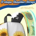 thumbnail image 3 of 17 Inch Lightweight Backpack,PVC Waterproof Oxford Fabric, Ergonomically Designed, with Large Capacity, Sunflower Print, 3 of 5