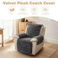 thumbnail image 2 of Eurhowing Fleece Recliner Chair Cover, Non-Slip Stretchable Recline Sofa Slipcover, Fuzzy Plush Washable Armchair Reclining Furniture Protector, Dark Gray, 2 of 10