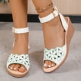 thumbnail image 2 of CQONEPT Wedge Sandals for Women Pumps Dressy, Platform Ankle Strap Sandals Open Toe Espadrille Wedge Sandals for Women Casual Summer Slip on Sandals Green Size 8, 2 of 9