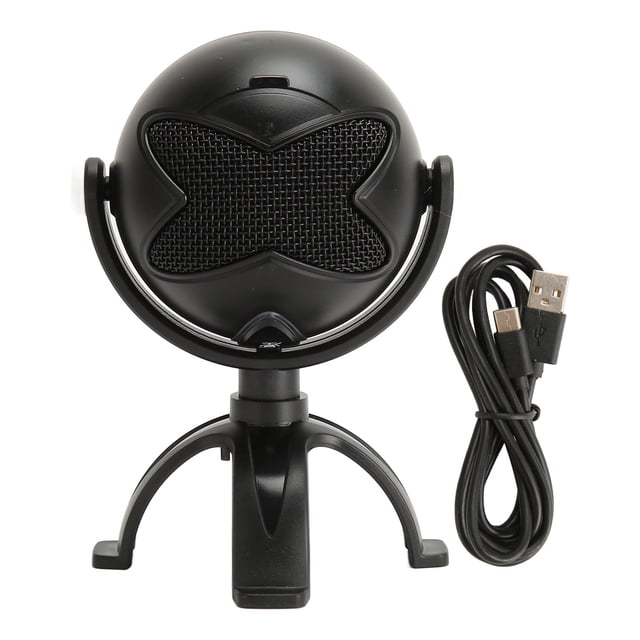 Micrófono de condensador USB, micrófono condensador de PC con cancelación de ruido, cardioide, Plug and Play profesional