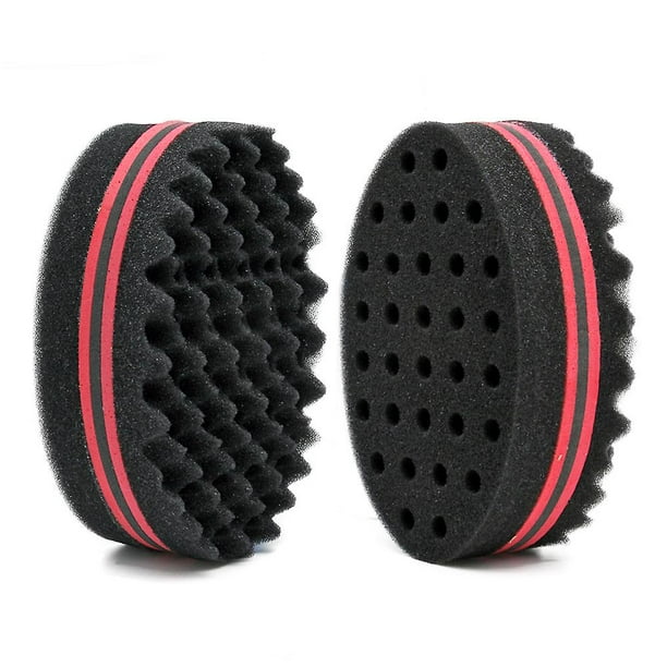 Esponjas para el cabello, Magic Barber Twist Curl Brush Sponge (2 piezas, negro)