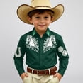 thumbnail image 2 of FYDUU Cute Boys Cowboy Shirt Boy's Western Cowboy Shirt Embroidered Long Sleeve Regular Fit Casual Button Down Shirts Fashion Tops 6-7 Years, 2 of 4