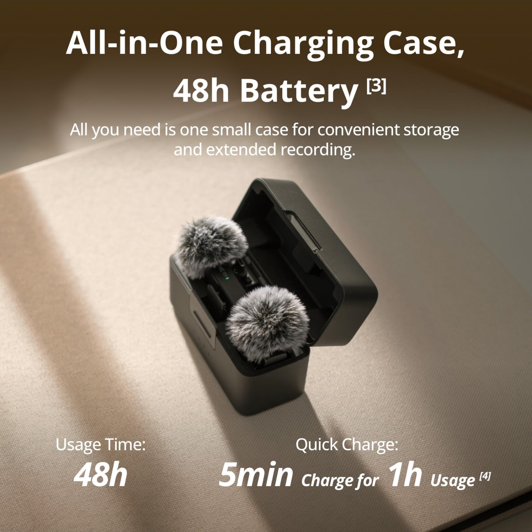 Mic Mini (2 TX + 1 RX + Charging Case), Wireless Lavalier Microphone for iPhone/Camera/Android, Ultralight, Detail-Rich Audio, 48h Use, Noise Cancelling, Automatic Limiting, Vlog, Streaming