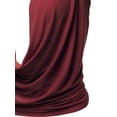 thumbnail image 4 of A2Y Women's Sexy Drape Front Deep V-Neck Cowl Neckline Halter Backless Party Club Top Burgundy S, 4 of 6