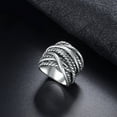 thumbnail image 5 of Mytys Vintage Silver Rose Gold Cable Statement Rings for Women Wire Intertwined Design Band Ring for Women Men Silver Plated 20mm Wide, 5 of 6