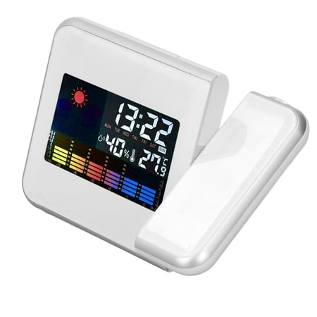 Suodoka Projection Alarm Clock Weather Station Color LCD Display Snooze Function Multi Functional