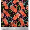 thumbnail image 1 of Soimoi Polyester Crepe Fabric Triangle & Pine Fruits Printed Fabric 1 Yard 52 Inch Wide, 1 of 5