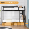 thumbnail image 5 of Zimtown Twin over Twin Steel Bunk Beds Frame, 78" x 42" x 65" with Ladder Bedroom Dorm Room for Kids Adult Children, 5 of 12
