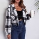thumbnail image 3 of Camisas De Abrigo A La Moda Abrigo A Cuadros Para Mujer Chaqueta Con Bolsillo Estilo Corto Versátil Cómodo Para Club Para Mujer Para Ir De Compras ANGGREK  Ropa, 3 of 8