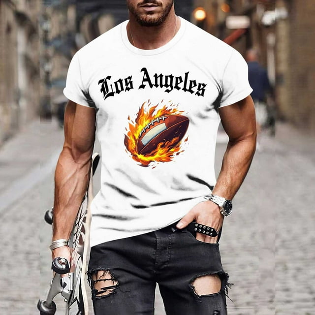 TaTaai T-Shirt Imprimé pour Hommes Manches Courtes Col Rond Ample Léger pour Printemps Été Sport Cadeau