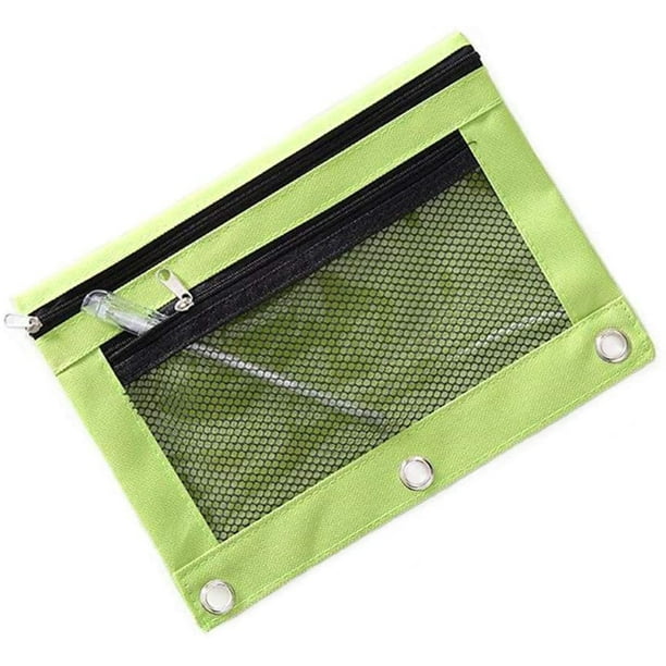 Large Pencil Pouch for 3 Ring Binder, Mesh Zipper Pencil Case, Pen Bag