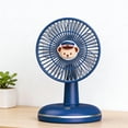 thumbnail image 5 of Partheme Cartoon Desktop Fan, a USB Rechargeable Desk Breeze and 3 Speed Personal Air Circulator. A Mother’s Day Home Office Cooling Gift and a 4th of July Bedroom Heat Relief Companion, Blue, 5 of 6