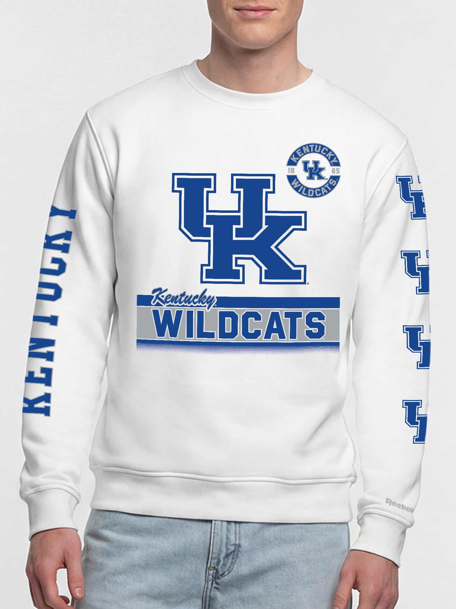 Kentucky Wildcats Reebok Mens White Crew Sweatshirt