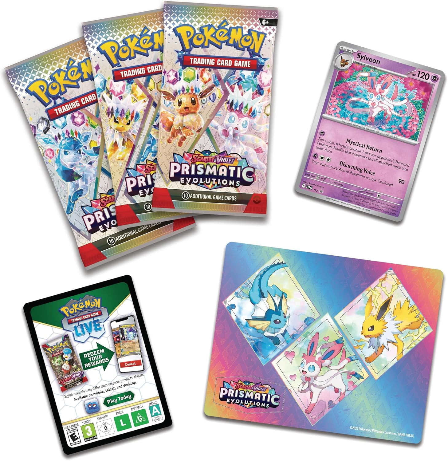 Pokemon SV8.5 Scarlet and Violet Prismatic Evolutions Tech Sticker  Collection | Sylveon - Walmart.com