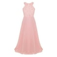 thumbnail image 2 of Alvivi Flower Girl Lace Dress for Kids Floor Length Backless Chiffon Wedding Ball Gown for Special Occasion Pink 16, 2 of 7