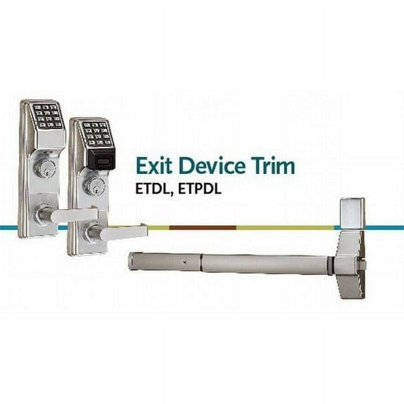 Alarm Lock ETDLS1G26DV99 Trilogy Exit Trim with Straight Lever for VD99, Satin Chrome