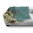 thumbnail image 3 of Vintage Soft Flannel Fleece Throw Blanket, Flower Arrangement Lacework Old Aged Distressed Antique Display, Cozy Plush for Indoor and Outdoor Use, 70" x 90", Pale Yellow Dark Brown, by Ambesonne, 3 of 6
