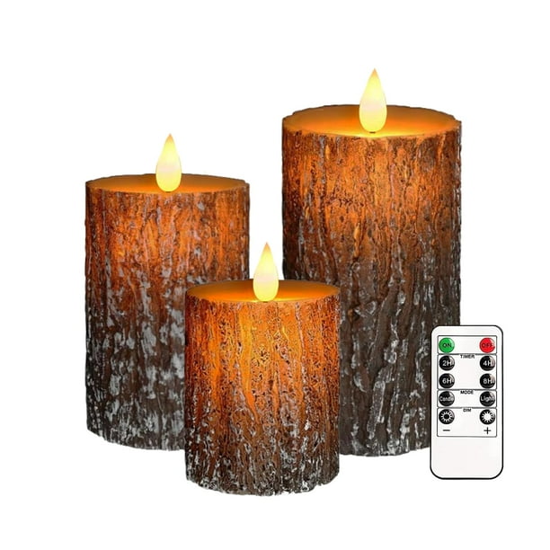 Juego de velas tipo pilar sin llama Lamp VEEKI, control remoto de 10 a 15 cm