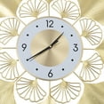 thumbnail image 2 of Autrinix Scandinavian Wall Clock, 70cm Ginkgo Biloba Design, White & Gold Modern Decorative Metal Clock, Quiet Battery Operated Timepiece for Living Room & Bedroom, 2 of 11