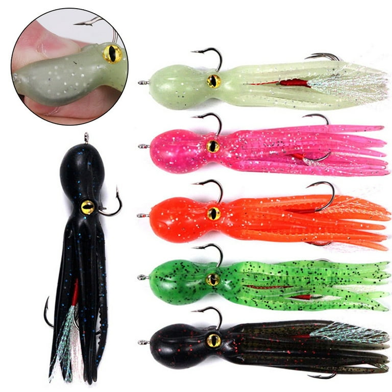 11.8 Bulb Octopus Squid Skirts Soft Trolling Lure Bait Saltwater Fishing  Lures
