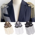 thumbnail image 1 of Visland Epaulette Decorative Handmade Punk Style Retro Tassel Chain Shoulder Board Badge for Clothes Decor, 1 of 8