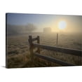 thumbnail image 1 of Great BIG Canvas | "Foggy Sunrise Over Abandoned Farm With Fence And Barn, Alberta Prairie, Canada" Canvas Wall Art - 30x20, 1 of 2