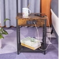 thumbnail image 5 of End Table Set of 2 with Charging Station, Rustic Modern Side Table with USB Ports and Power Outlets, Nightstand for Bedroom Living Room Farmhouse Brown, 5 of 7