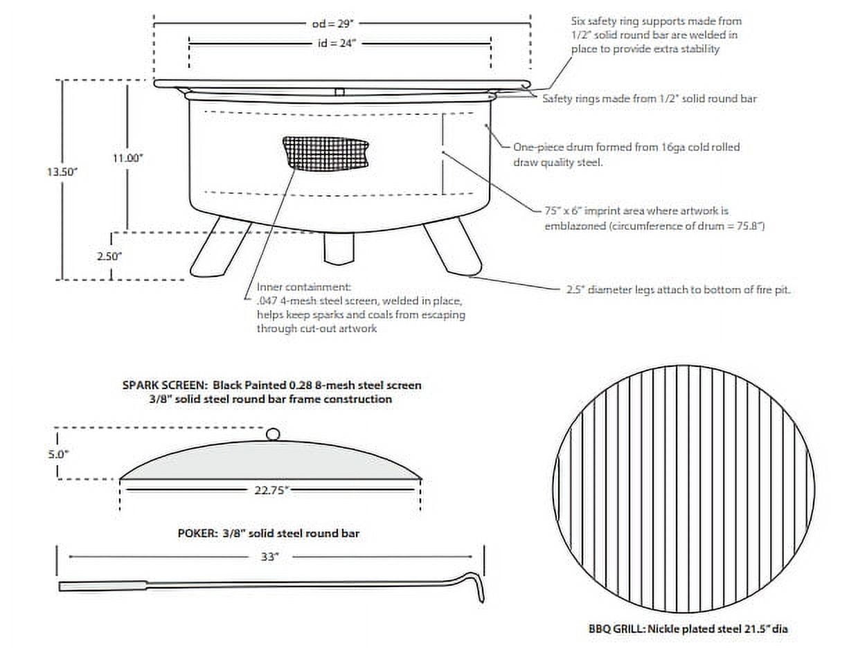 Patina Products F108 Moose & Trees Fire Pit